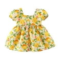 thumbnail image 5 of Jamsmile Baby Girls Dress Summer Cute Short Sleeve Flowers Print bowknot Casual Dress girls Tie Back Knot Beach Sundress, 5 of 5