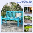 thumbnail image 4 of ModFusion Outdoor Garden Loveseat, All Weather Outdoor Bench for 2-3 Persons, HDPE Resin, 660 lbs Capacity & Weather Resistant, Light Blue, 4 of 7