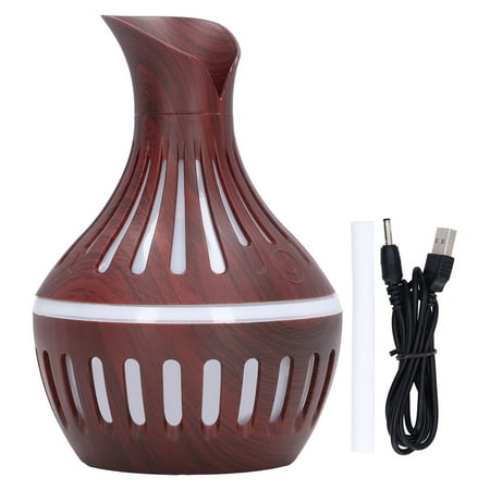 

Wood Grain Humidifier USB Small Vase Night Light Mute Humidification Aromatherapy Machine 300ml