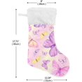 thumbnail image 2 of Coolnut 17.7 Inch Christmas Stockings, 1 PCS Colorful Butterflies Presonalized Large Stocking Sock for Family Holiday Xmas Party Decorations, 2 of 7