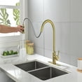 thumbnail image 2 of Cfowner Single Handle High Kitchen Faucet, Stainless Steel Kitchen Sink Faucets with Pull Down Sprayer, Gold, 2 of 6