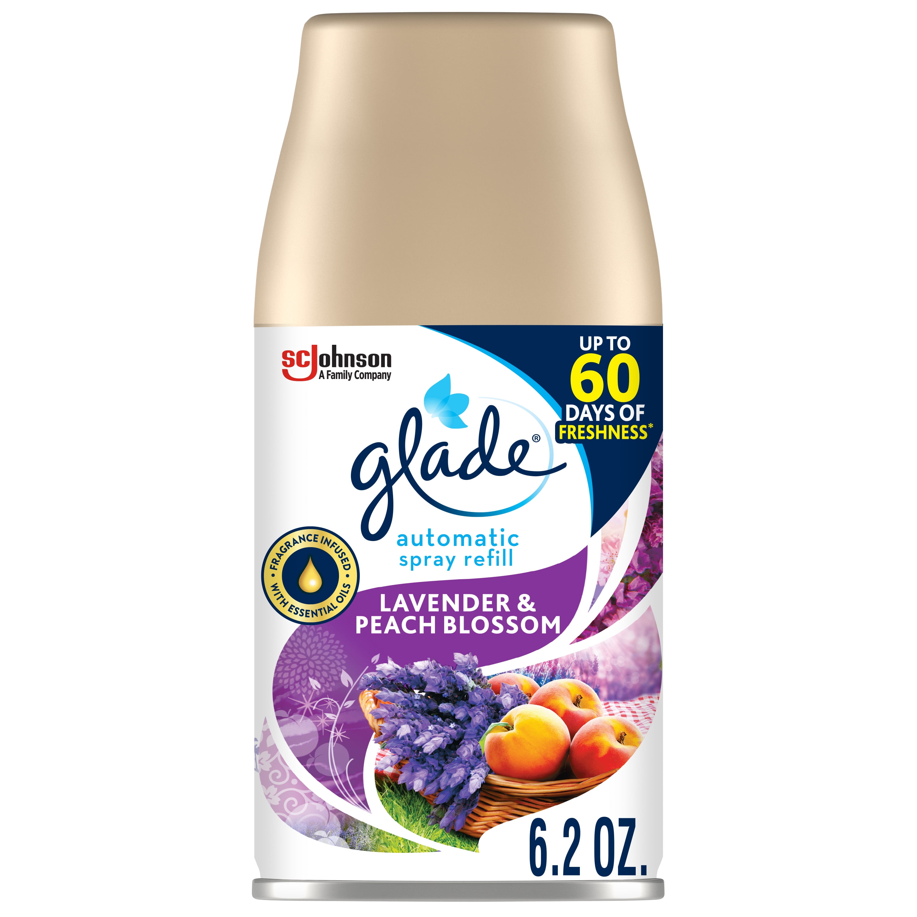 Glade Automatic Spray Refill 1 CT, Lavender & Peach Blossom, 6.2 OZ