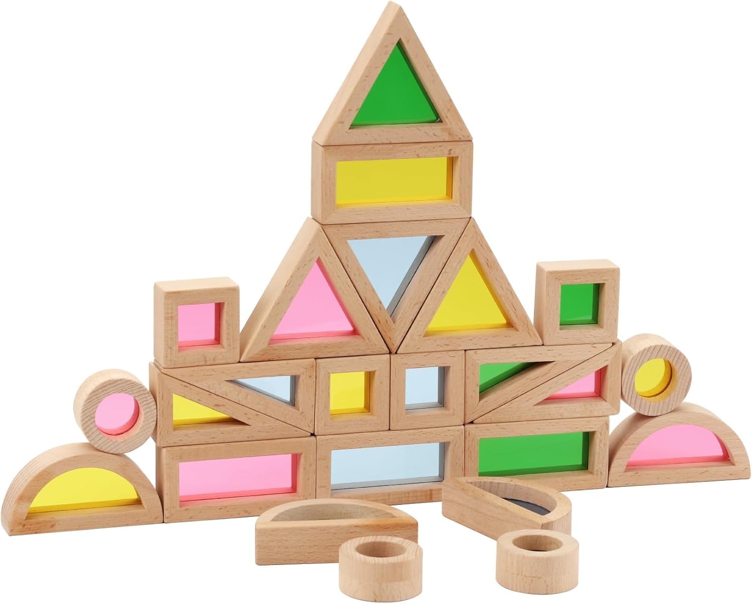 Classic World - Owl Blocks - Set Di Blocchi Di Legno A Forma Di Gufo Per Bambini - 4