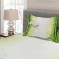 thumbnail image 2 of Ambesonne Spa Themed Quilted Coverlet 3 Pcs, Calm Orchids Branches, King Size, White Green, 2 of 3