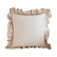 thumbnail image 2 of PEONAVET Throw Pillow Covers, 18×18In Decorative Pillow Covers with Ruffled Edge, Vintage Square Pillow Cases for Bed, Sofa, Living Room, Home Decor, 2 of 6