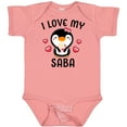 thumbnail image 3 of Inktastic I Love My Saba with Cute Penguin and Hearts Girls Baby Bodysuit, 3 of 5