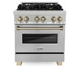 thumbnail image 3 of ZLINE 30 in. Autograph Edition Dual Fuel Range in DuraSnow Stainless Steel with Champagne Bronze Accents (RASZ-SN-30-CB), 3 of 5