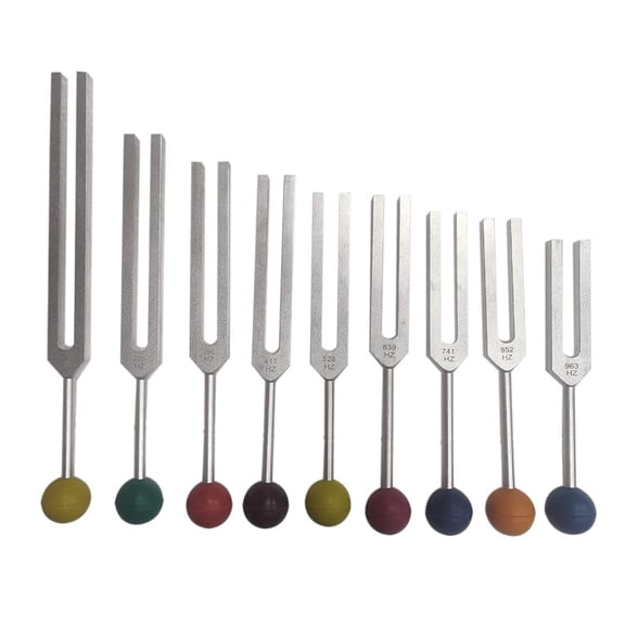 KASHSURG 12 Pcs Mineral Nutrients Human Deficiency Weighted Tuning Forks with Mallet Set 12