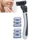 thumbnail image 4 of Fugacal Juego de maquinilla de afeitar manual, maquinilla de afeitar para hombre con tira de lubricación, hoja de detección elástica de seis capas, a prueba de óxido, lavable para uso Fugacal No se aplica, 4 of 6