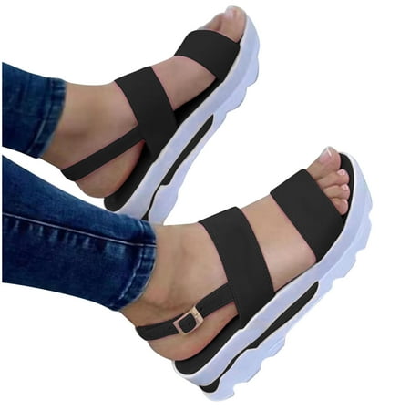

Summer Ladies Women Flat Thick Soled Shoes Fashion Casual Beach Sandals