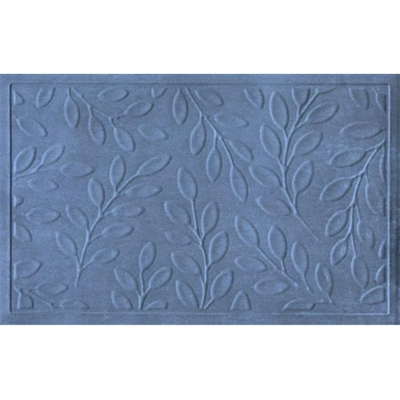 Bungalow Flooring 20275400023 Soft Impressions Brittany Leaf Mat in Sky - 2 ft. x 3 ft.