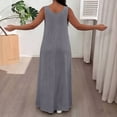 thumbnail image 5 of TFEOQRY Women's Plus Size Maxi Dress with Pockets Sleeveless Crew Neck Loose Casual Summer Long Dress, 5 of 6