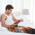 thumbnail image 5 of Salouo Red And Gray Flame Fox Print Pajama Pants for Men, Lounge Pants Elastic Waistband Casual Men's sleepwear Loungewear Sleep Pajama Pant -Medium, 5 of 7