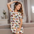 thumbnail image 6 of Bixox Submarines Pattern Women's Nightgown, Soft & Breathable Sleepwear, Round Neck Knee-Length Pajama Dress,Loungewear for Home & Sleep, 6 of 7