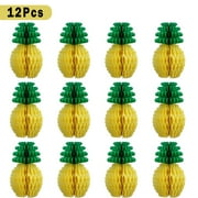 AMERTEER 12 Pack Pineapple Honeycomb Centerpieces Tissue Paper Pineapple 8 Inch Party Supplies Table Hanging Decoration Hawaiian Luau Party Birthday Wedding Home Favor (7.8 Inch)