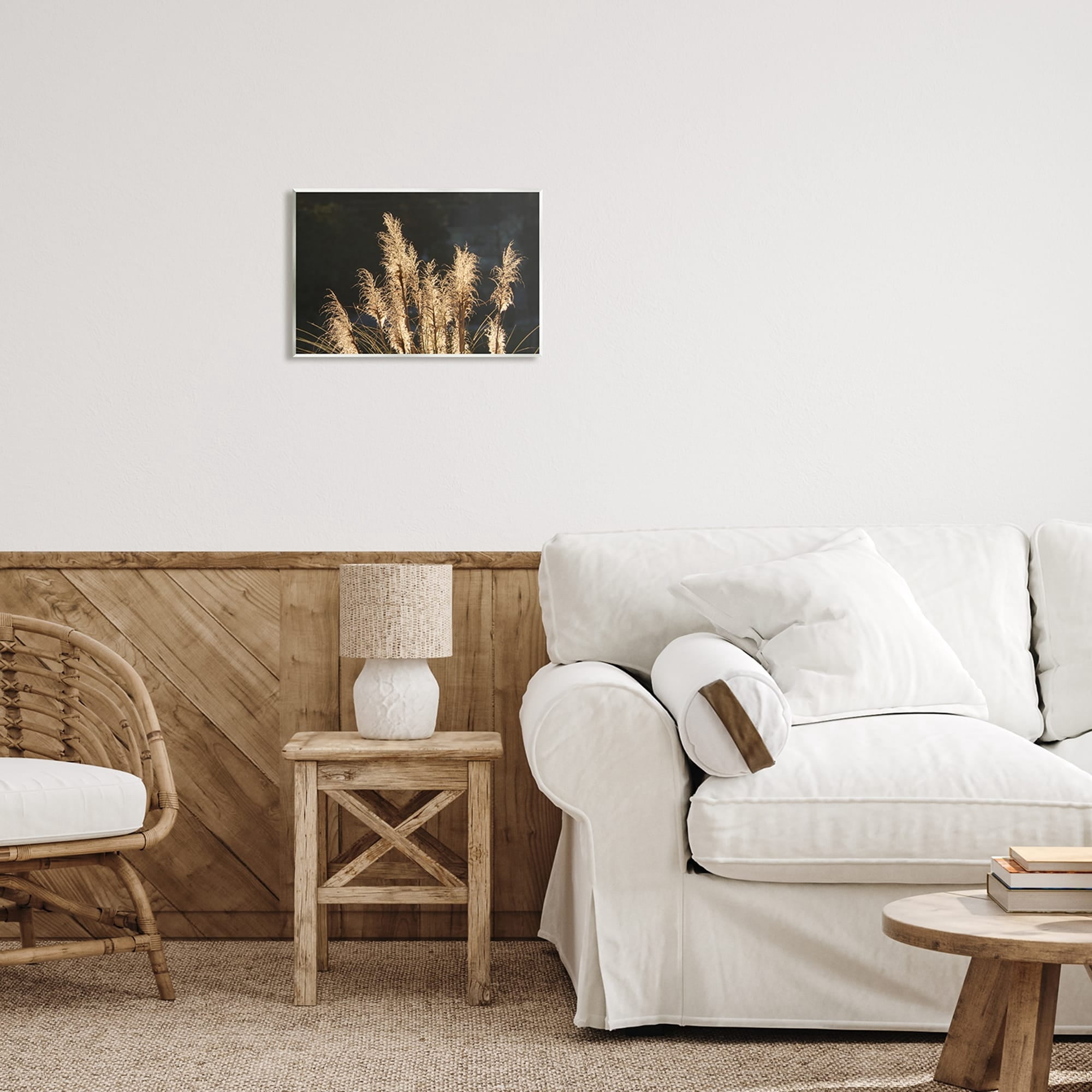 Stupell Industries Moonlit Pampas Grass Rural Reeds Plant Botanicals Photograph Unframed Art Print Wall Art, Design by Gail Peck