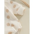 thumbnail image 5 of Infant Baby Fall Hood Jumpsuit Big Dot Print Long Sleeve Waffle Romper, 5 of 7