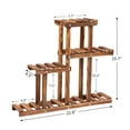 thumbnail image 3 of Wisfor Solid Pine Wood Plant Stand Mothproof 8 Potted Flower Succulents Display Shelf Indoor Outdoor,22.8x4.5x19.7 inch, 3 of 13