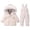 Beige, variant on GiLiling Toddler Baby Snowsuit Set - Hooded Puffer Coat and Ski Bib Pants, 2 Piece Waterproof Winter Outfit (Beige, 12-18 Months)