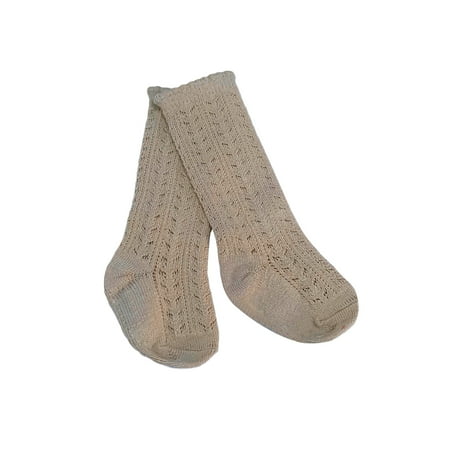 

Fayueye Toddler Baby Mesh Knit Socks for Autumn Winter Solid Color Tights Dress Mid-Tube Socks 0-5 Years