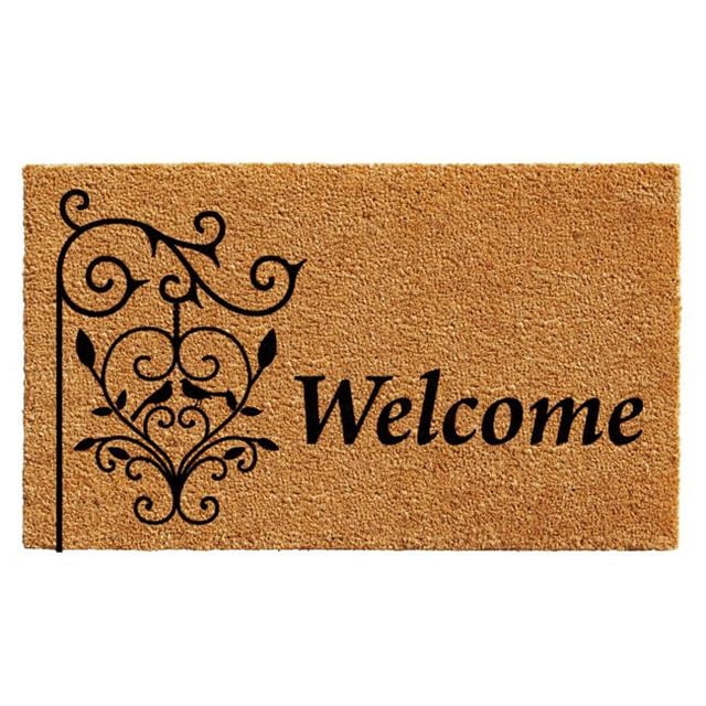 Calloway Mills 102592436 24 x 36 in. Welcome Post Rectangular Doormat, Natural & Black