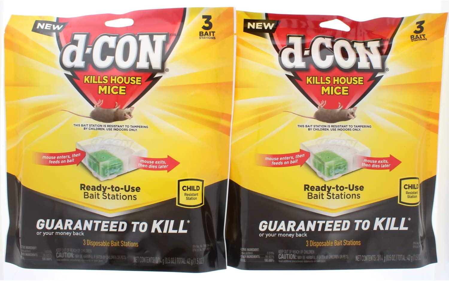 2 Pk. DCon Mouse Poison Bait Station (6 Stations and 6 baits