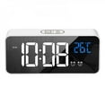 thumbnail image 3 of PENGXIANG [Big Clear!]5.8‘ Digital Clock With Mirror Screen，Music Digital Clock Easy to Operate  Mini-Protable For Home And Travel (Black White Silver), 3 of 6