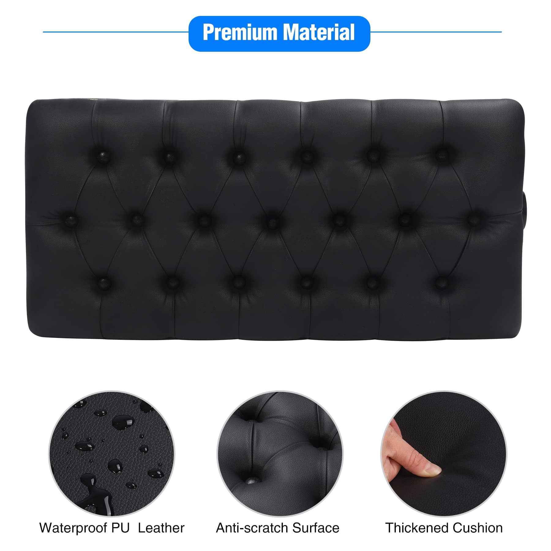 Adjustable Duet Piano Bench With Storage Heavy Duty Wooden Double Keyboard Seat Pu Leather Cushion Black
