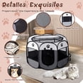 thumbnail image 4 of Parque para mascotas corral portátil plegable ocho esquinas seguro resistente para medianas y grandes mascotas gris 91 x 91 x 58 cm, 4 of 6