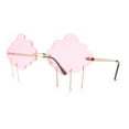 thumbnail image 2 of Womens Tassle Cloud Shape Rimless Unique Retro Party Shade Sunglasses Gold - Pink, 2 of 4