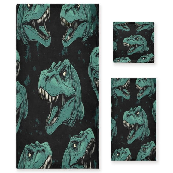 Three-Piece Towel Set Face Towel Towel Set Hand Towel Bath Towel Cotton Bath Towels Bath Towel Sets Hand Bath Towels Cool Dinosaur
