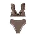 thumbnail image 4 of Women's Bikini Set With Ruffles And High Waist Sexy Two Piece Swimsuit Swimwear, 4 of 9