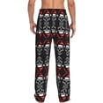 thumbnail image 3 of Picia Skull santa hat Mens Soft Woven Cotton Elastic Waistband Sleep Pajama Pant Lounge Sleep Pant With Pockets And Drawstring-Small, 3 of 9