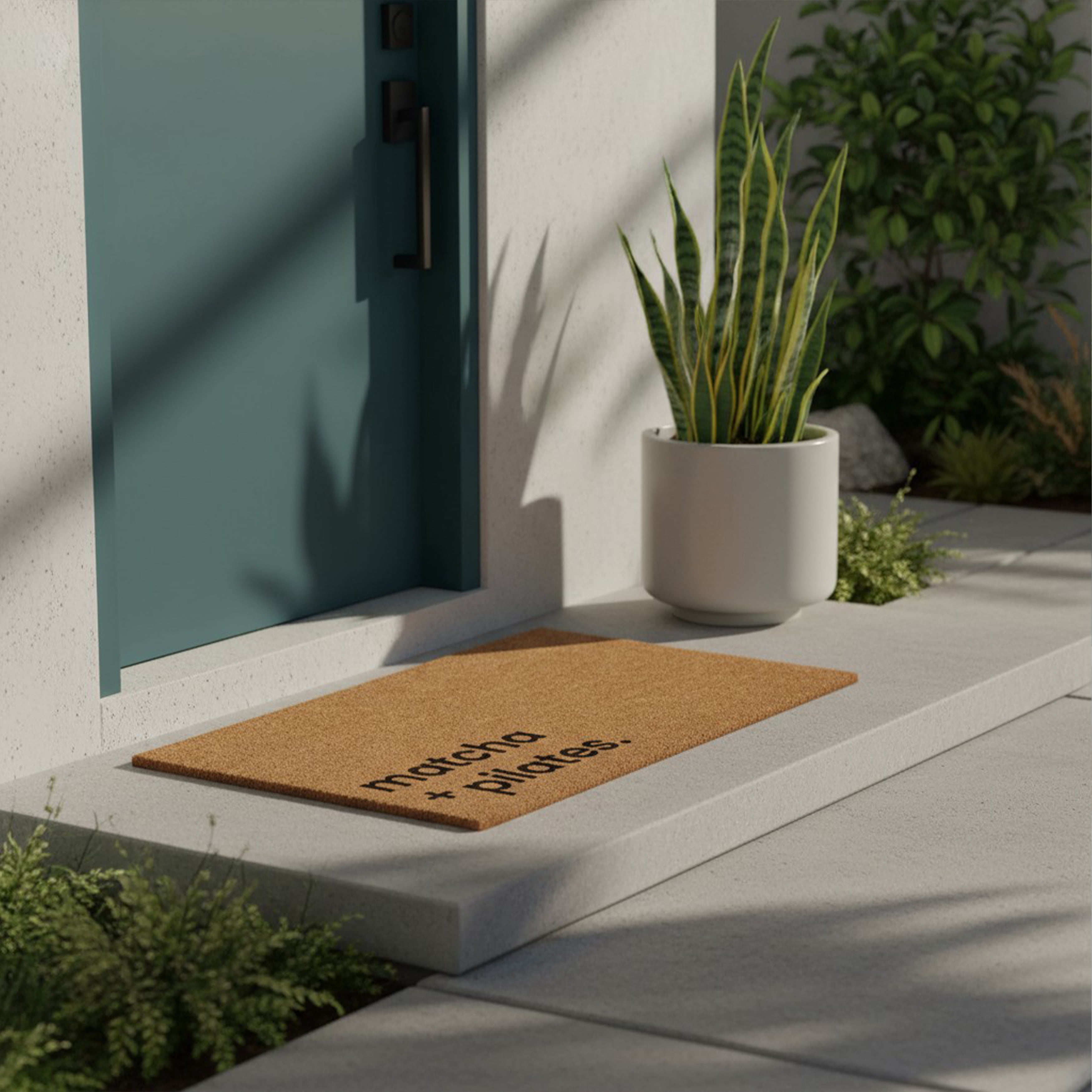 Matcha + Pilates Non Slip Vinyl Backing, Front Door Mat, Entryway Door Mat, 24"x36"