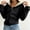 Black, variant on HOMBOM Hooded Sweatshirt for Women Casual Black Fleece Plain Tops Winter Long Sleeve Zip-Up Loose Full Zip Hoodie 3XL