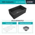 thumbnail image 6 of 30 x 18 Inch Crestwood Farmhouse Sink, Charcoal Fireclay Kitchen sink, Single Bowl Apron Front, Plain Farm sink, 6 of 7