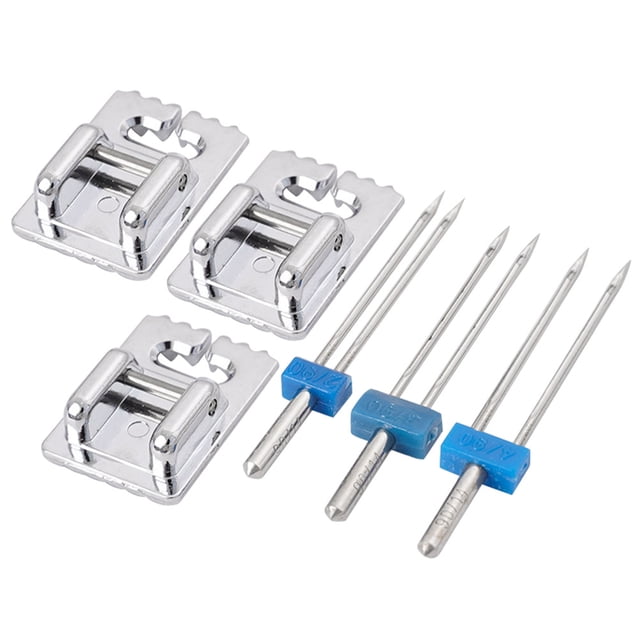 AURARMLET 1Set Sewing Machine Twin Needles with Presser Foot Assorted Colors for Precise Fabric Handling