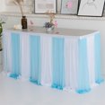 thumbnail image 4 of DIY Croix Noeud Jupe de Table en Tulle pour Baby Shower Fête d'Anniversaire Mariage Rond/rectangle Décor de Table, 4 of 8