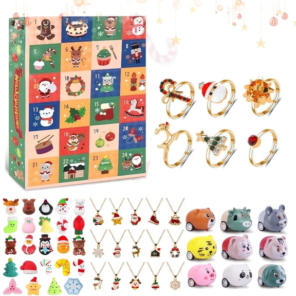 2026 Christmas Advent Calendar,- 24 Day Christmas Countdown Calendar With 3D Puzzle,Mini toy cars for Boys and Girls.
