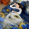 thumbnail image 4 of Castle Fairy Wildlife White Owl Twin Bedding Sets 7-Piece for Female Men Women,Chic Floral Sunflower Rose Bedding Comforter Set Microfiber,Blue Yellow Breathable Sheet Sets,Lightweight Room Decor, 4 of 8