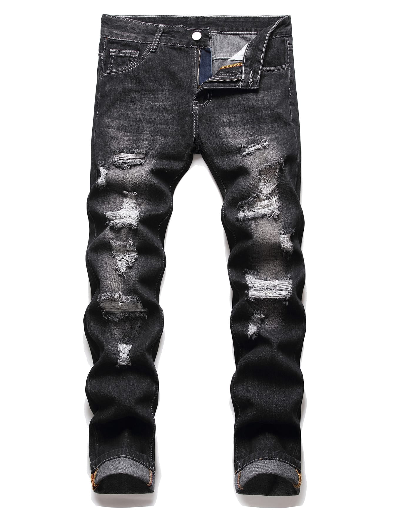 Mens Black Ripped Jeans