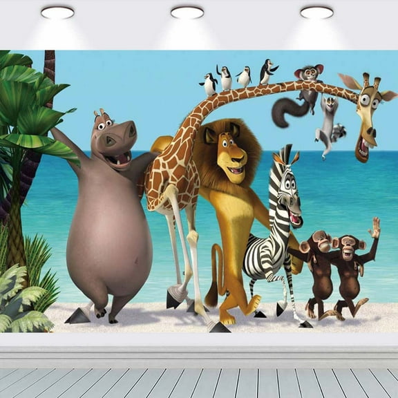 Madagascar school Backdrop Taspestry Banner Party Supplies Background Poster Decor Decorations