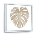 thumbnail image 3 of Designart 'Beige Ivory Pastel Monstera Heart Shaped Tropical Leaf' Traditional Framed Canvas Wall Art Print, 3 of 5