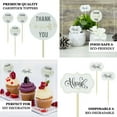 thumbnail image 4 of Efavormart 50 Pack | 5.5" Thank You Tag Round Cupcake Toppers, Bamboo Skewers, Decorative Top Cocktail Picks, 4 of 11