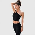 thumbnail image 3 of Women's One Shoulder Cutout Athletic Crop Top - X Large, Black, 3 of 7