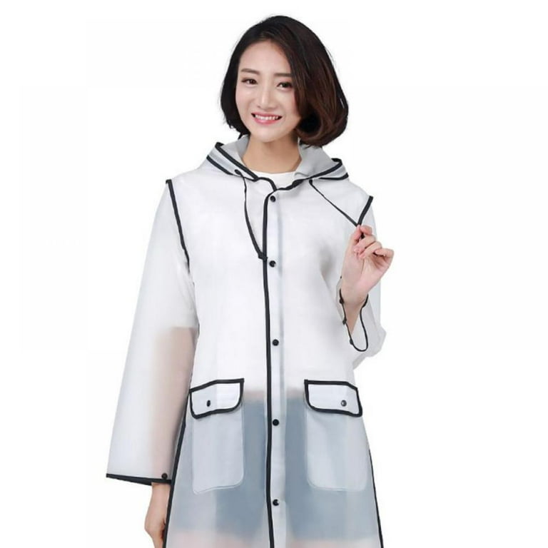 Clear PVC Hooded Jacket Transparent Long Sleeve See Through Chic