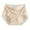 Beige, variant on Women Solid Color Lace Mid Rise Breathable Polylactic Crotch Seamless Briefs Glow in The Dark Underwear Women