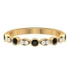 Womens 1/2 CT Round Cut Black Onyx Half Eternity Ring with Diamond, Bezel Set Black Onyx Semi Eternity Ring in Gold, December Birthstone Ring, 14K Yellow Gold, US 8.50