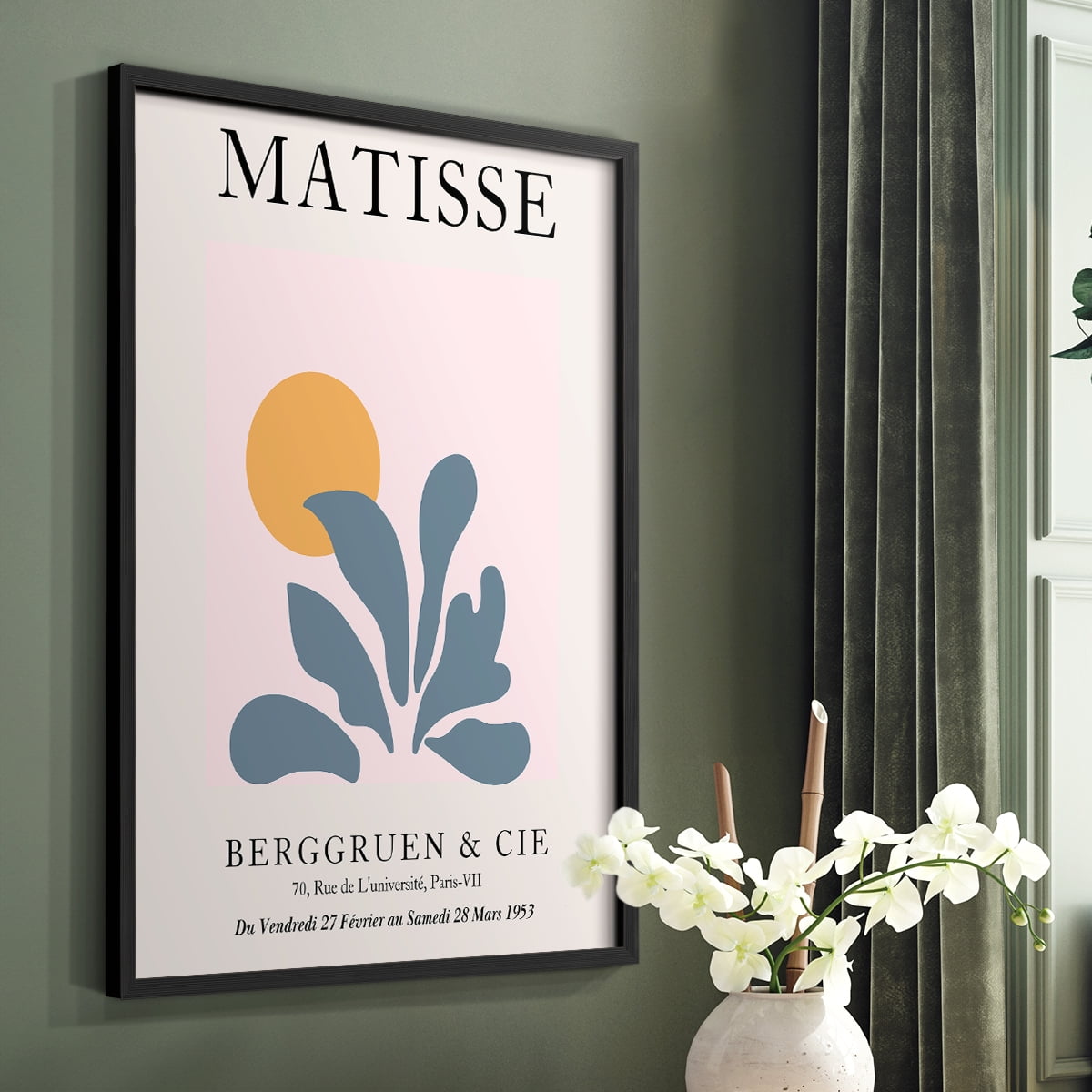 Matisse DVIII Framed Print in Black Solid Wood Framed Print No Nail Hanging