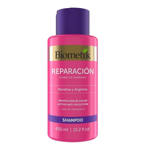 Shampoo Biometík Reparación keratina y arginina 450 ml